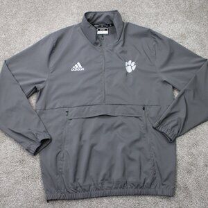 Clemson Tigers Jacket Mens Medium Gray Adidas Lightweight Polyester L/S Coat